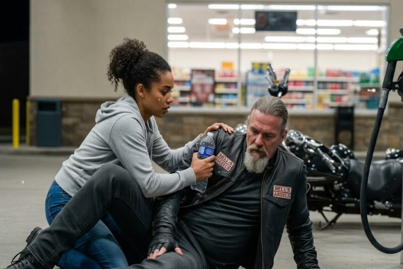 Black Girl Spent Her Last $8 Helping Hell’s Angel — Next Day 100 Bikers Brought a Life-Changing Gift