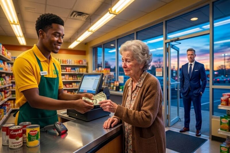 Poor Black Boy Paid for Hungry Old Woman’s Meal — Next Day, Billionaire Knocked on His Door 