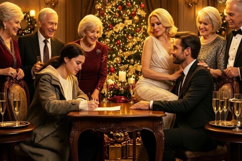 In Tears, She Signs the Divorce Papers at Christmas party—Not Knowing She Is the Billionaire’s…..