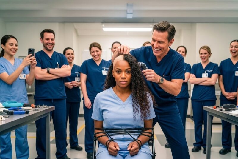 Doctor Laughed While Shaving Black Nurse’s Hair — But Stopped Cold When Her Husband Arrived 