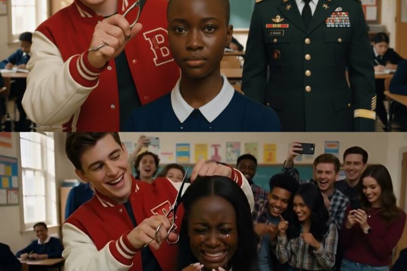 Bully Cuts The Wrong Black Girl’s Hair, Unaware Her 4-Star General Father Walked In…