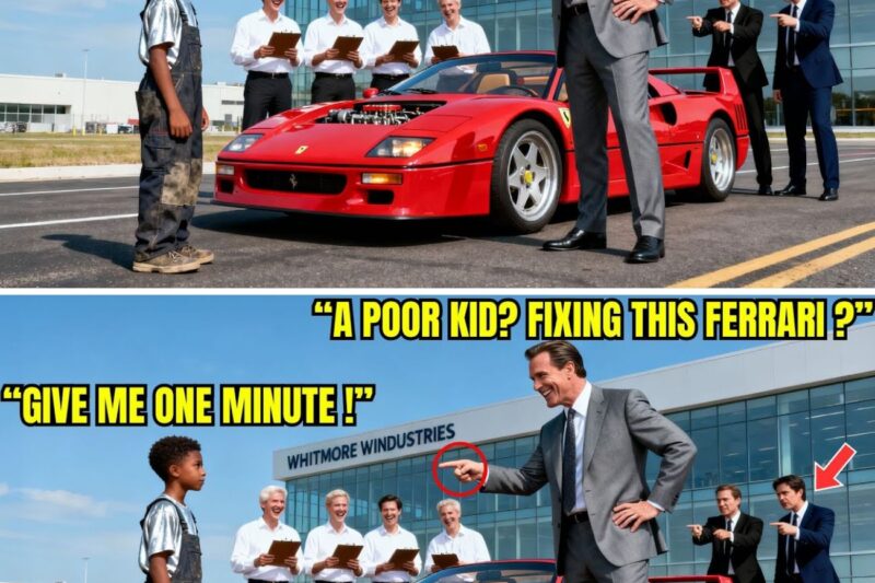 Billionaire Mocked the Black Boy “Bet You Can’t Fix It” — Then Froze as the Ferrari Engine Roared