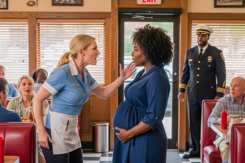 White Waitress Slapped a Black Pregnant Woman — Then Everyone Froze When Her Husband Walked In