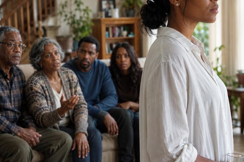 When my husband’s affair ended in a pregnancy, his entire family gathered in my living room and demanded that I leave the house. I didn’t raise my voice. I didn’t argue. I simply smiled and said one sentence—and watched the confidence drain from all six of their faces. They apologized not long after, but by then, it meant nothing.
