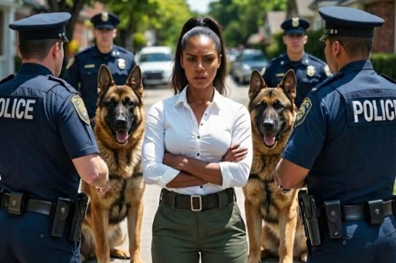 Racist Cops Surround Black Woman, Freeze When Her Loyal Dogs Rush To Her Side…