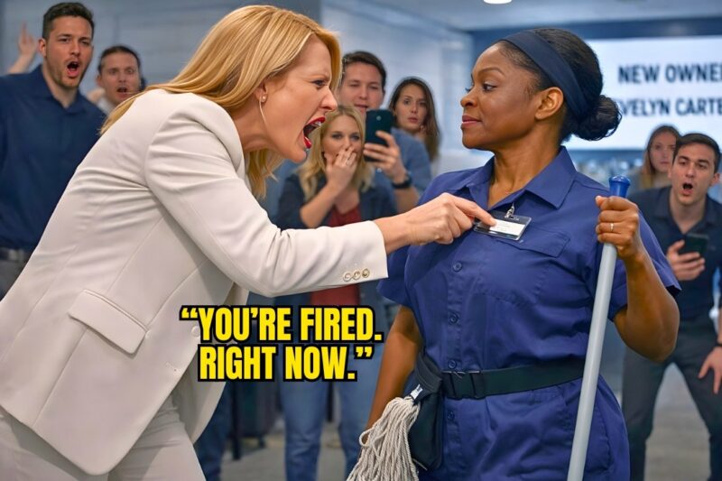 Unaware the Quiet Janitor Was Her Boss, She Fired Her—Then Dropped to Her Knees 