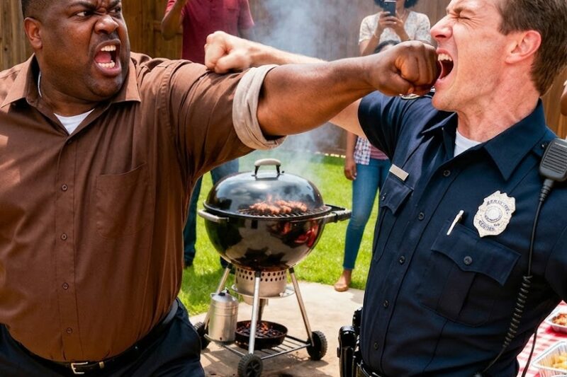 Cops Target Fat Black Man’s Family At Backyard BBQ—Shocked When He Hits Back 
