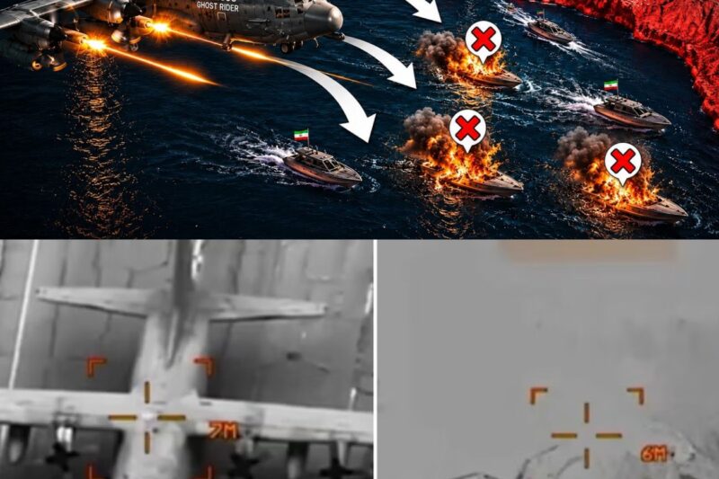 Iran’s Mini Navy CAN’T HIDE From The AC-130 Gunship