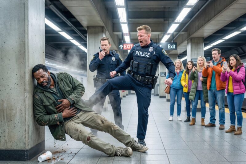 Cop Kicked a Black Homeless Man at the Train Station — Then He Pulled Out a Badge, Officer Went Pale
