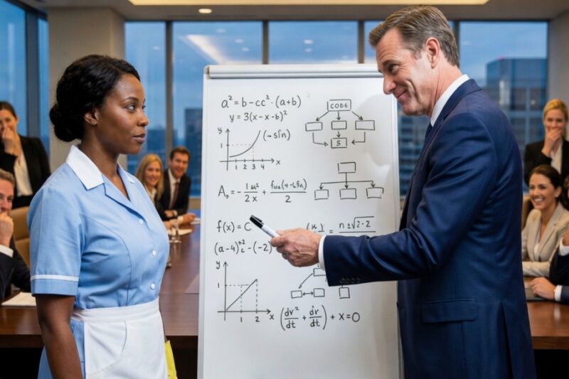 “If You Can Solve This, I’ll Give You My Job” CEO Mocked Black Maid—Froze When She Started Writing 