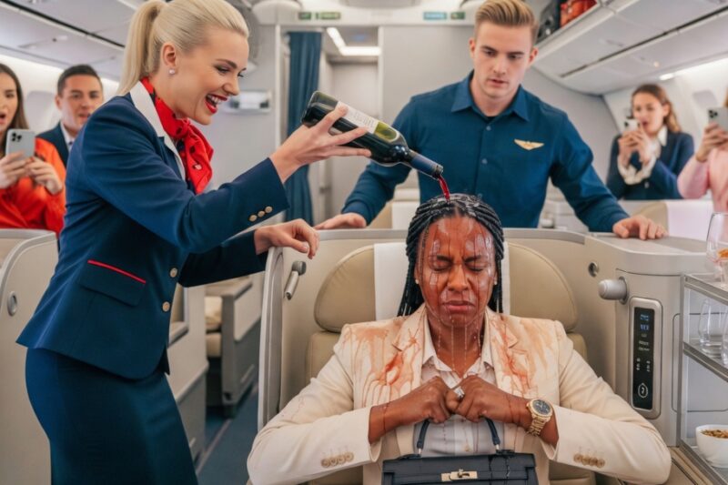 Flight Attendant Pours Wine on Black Passenger — Her Smirk Fades When Woman Reveals CEO Badge 