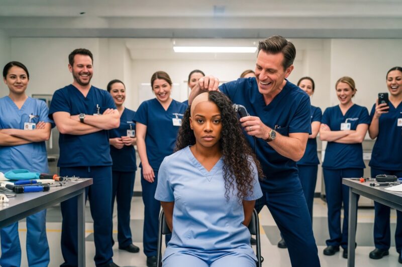 Doctor Laughed While Shaving Black Nurse’s Hair — But Stopped Cold When Her Husband Arrived 