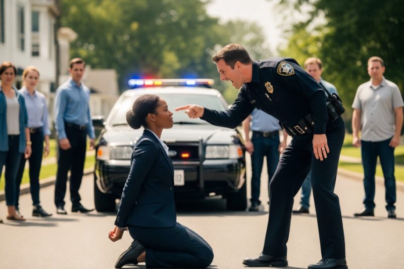 Cop Forces a Black Woman to Kneel on the Road — Then Realized She Could End His Career 