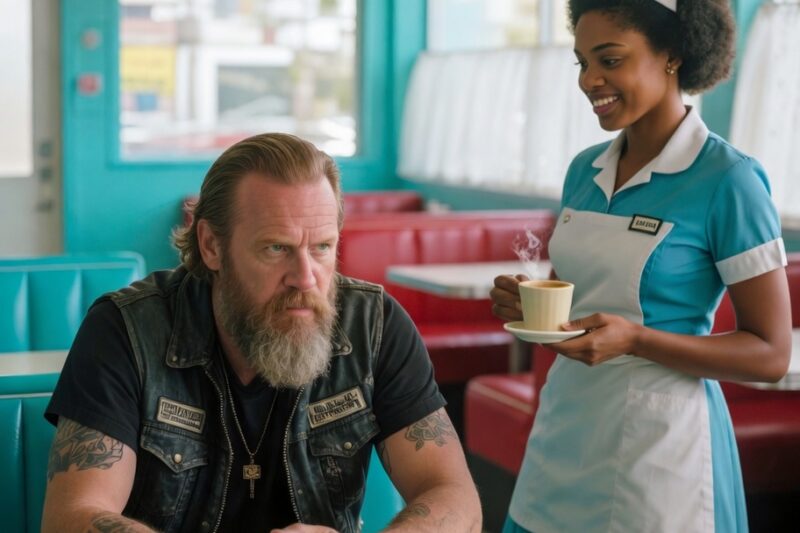 Black Woman Defends A HELL’S ANGEL From Police, 200 Bikers Show Up At Her Diner The Next Day