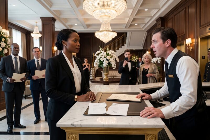 Clerk Tore Up Black Woman’s Reservation — Nearly Wet Himself When He Found Out She Owned the Hotel 
