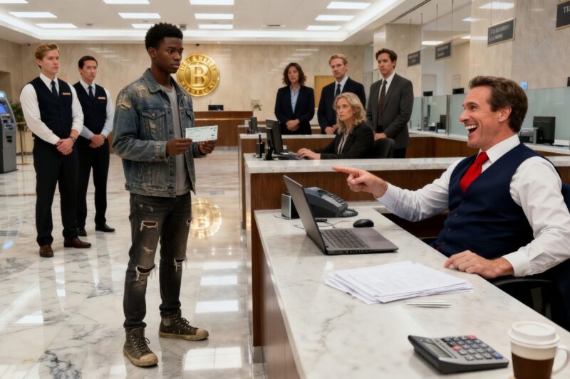 Black Kid in Worn-Out Shoes Went to Bank to Check Account — Manager Laughed Until He Saw the Balance