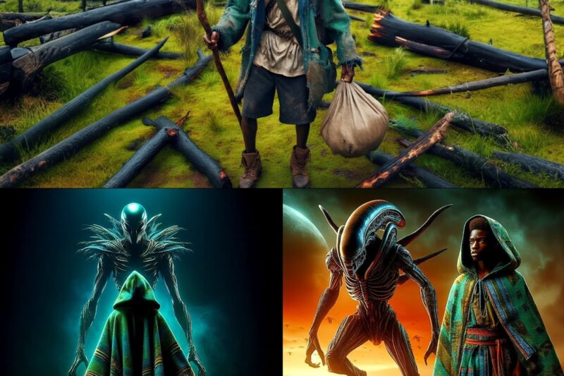 Young Adventurer Wandering In The Woods Finds An Alien 