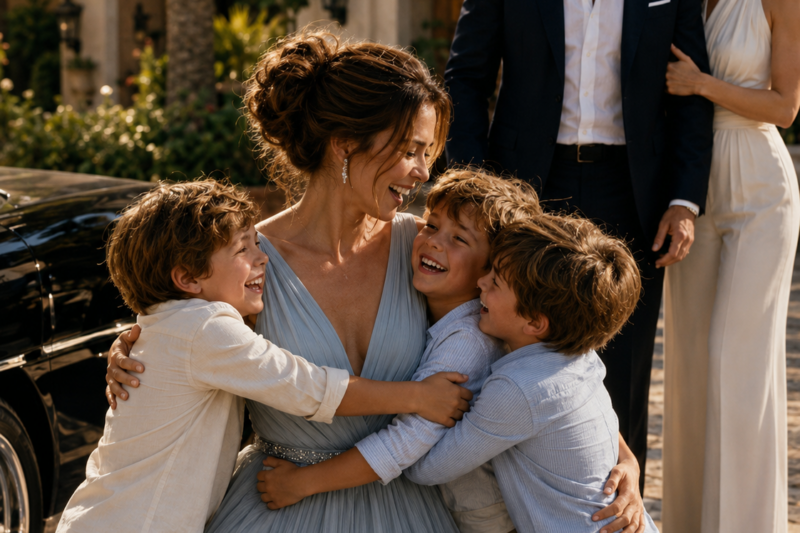 My Billionaire Ex-Husband Sat Beside Me on a Flight to Humiliate Me—Then Three Little Boys Ran Out of a Bentley Calling Me “Mom”