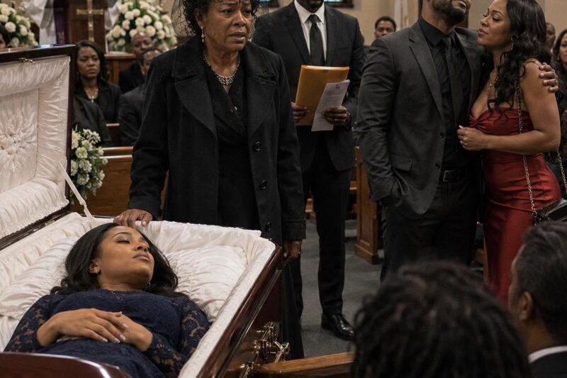 At my daughter’s funeral, her husband’s mistress leaned close and whispered, “I won”… until the lawyer stepped forward, asked for silence, and began reading the will.