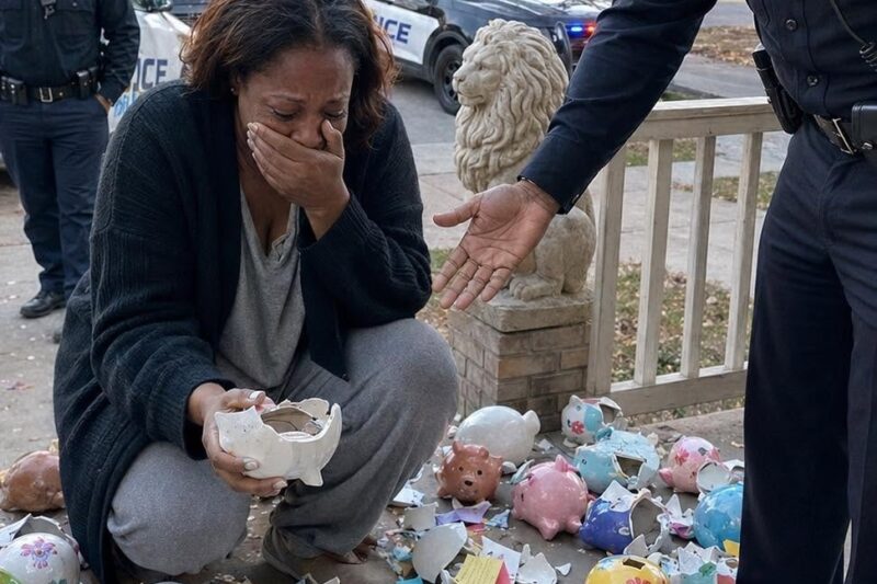 My 6-Year-Old Son Gave All His Savings to Help Our Elderly Neighbor – The Next Morning, Our Yard Was Filled with Piggy Banks, and Patrol Cars Were Everywhere