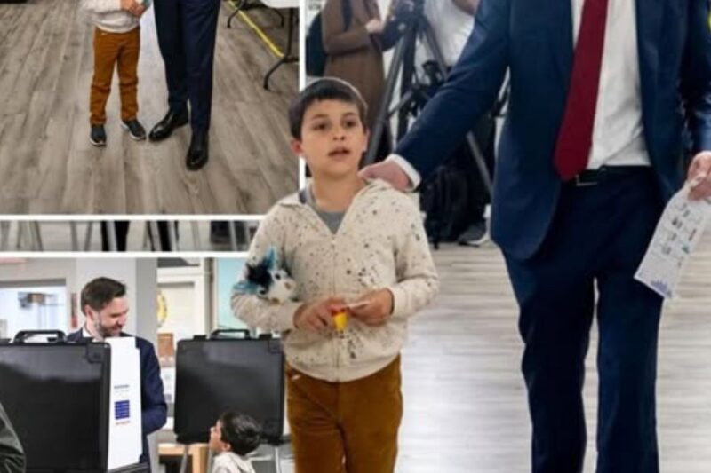 JD Vance’s Son Vivek Steals The Spotlight At Ohio Polling Place With Teddy Bear And Easter Bunny Vote