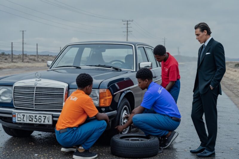 3 Black Boys Helps Billionaire with Flat Tire, The Next Day, a Black SUV Showed up at Their House 
