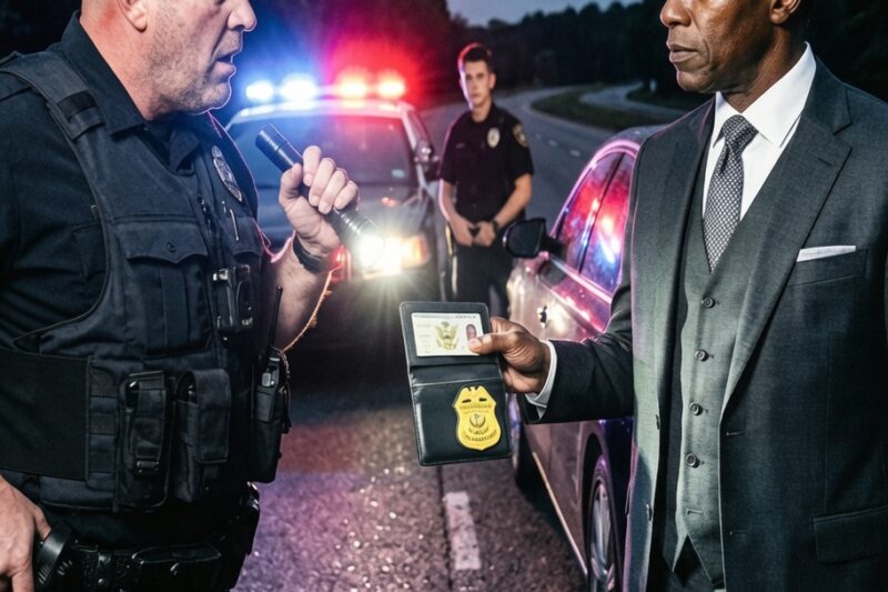 Cop Pulls Over Black Driver — Panic Sets In After Seeing His Government Badge 