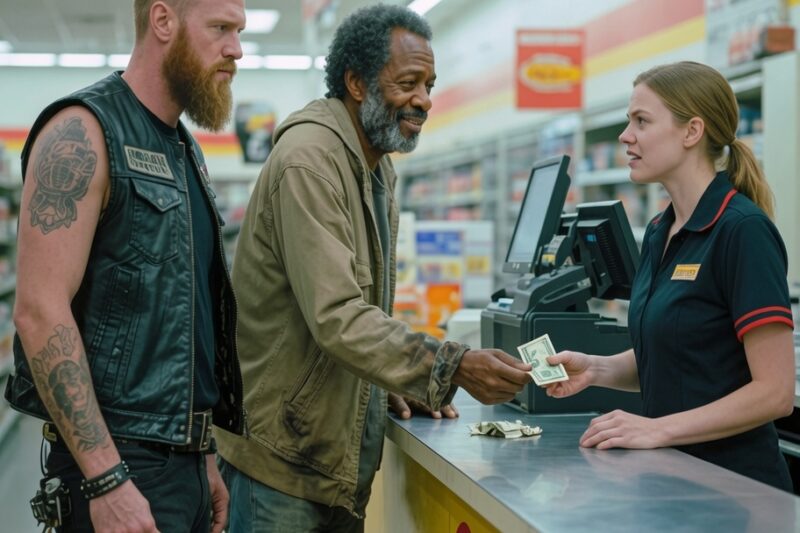 Homeless Man Uses His Last $8 to Help a Struggling Hells Angel, Then 300 Bikers Line Up at His Door