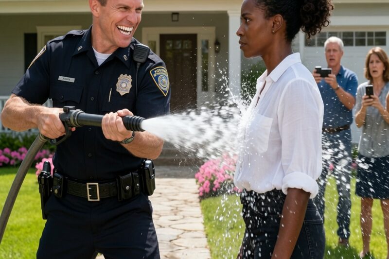 Cop Sprayed a Hose on a Black Woman for Fun — What She Pulled Out Made Him Beg for Mercy 