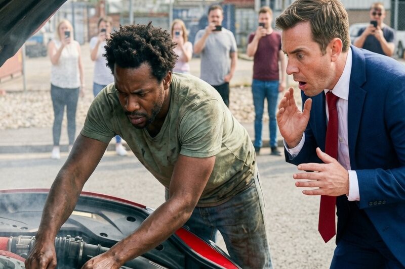 “I Can Fix It!” Homeless Man Saved Billionaire’s $5M Car—Then His Life Changed Forever 