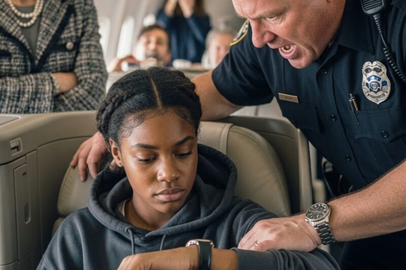 Cop Tries to Remove Black Teen from First Class, Her CEO Dad’s Call Cancels the Flight! 