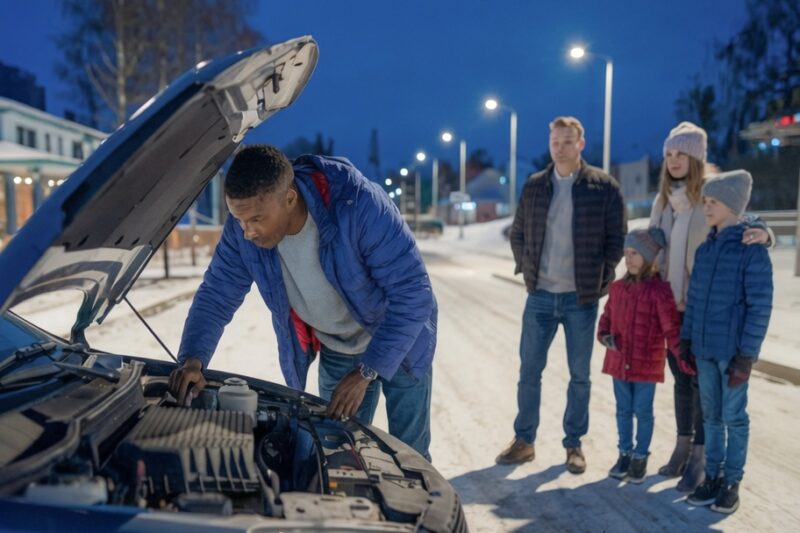 Mechanic Skips Thanksgiving Dinner to Help Stranded Family, Stunned When He Learns Who They Are 