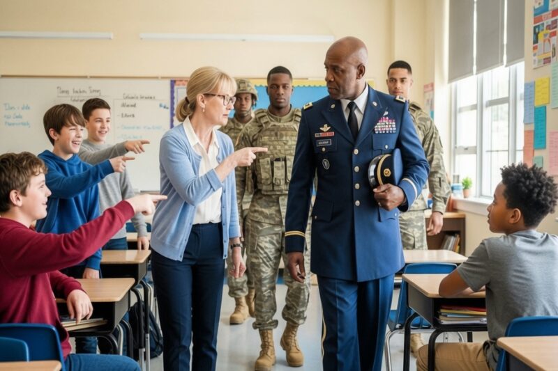 Teacher Calls Black Boy a Liar About His Dad’s Career — Went Silent When 4-Star General Walked In 