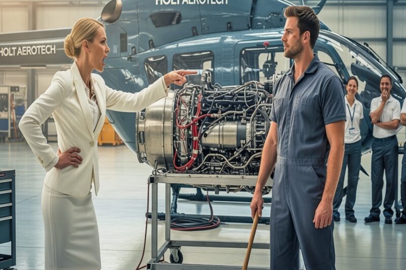 “Fix this helicopter, I’ll kiss you right now” — CEO Mocked the Single Dad Janitor Before Everyone 