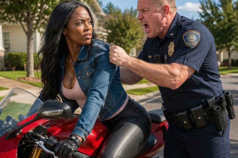 Cops Target Black Woman Riding Superbike—Froze When She Said “I’m Your New Police Captain” 