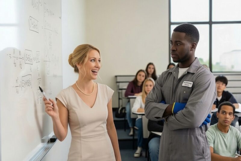 “Solve This Equation and I’ll Marry You” Professor Laughed — Then Froze When the Janitor Solved It