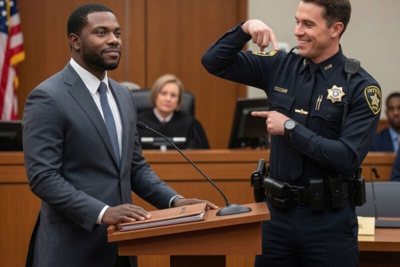 Racist Officer Laughs at Black Man in Suit — Goes Silent When He Enters the Courtroom as the Judge