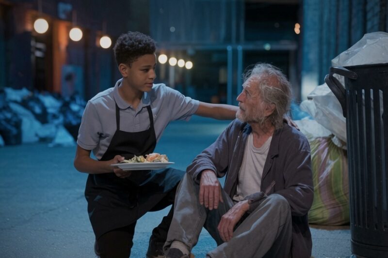 Poor Black Boy Gives Food to a Homeless Old Man, Not Knowing He’s a Millionaire